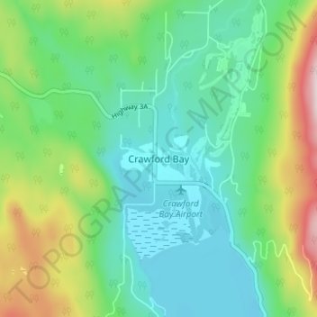 Crawford Bay topographic map, elevation, terrain