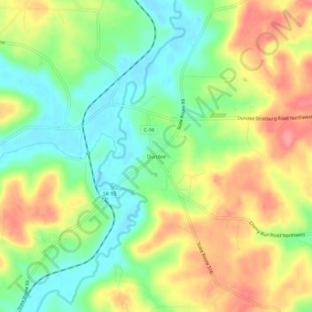 Dundee topographic map, elevation, terrain