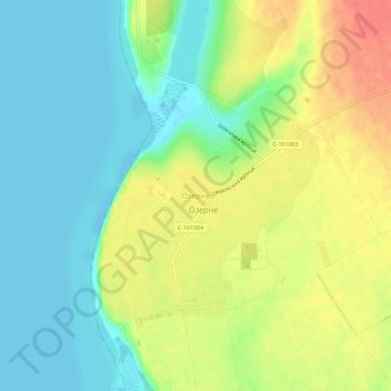 Ozerne topographic map, elevation, terrain