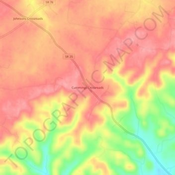 Cummings Crossroads topographic map, elevation, terrain