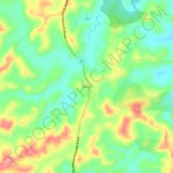 Tarzali topographic map, elevation, terrain