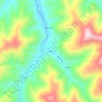 Pansy topographic map, elevation, terrain