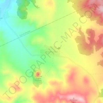 Mahmudiye topographic map, elevation, terrain