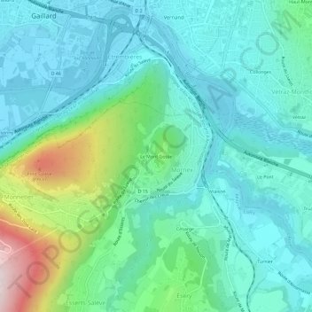Le Mont Gosse topographic map, elevation, terrain