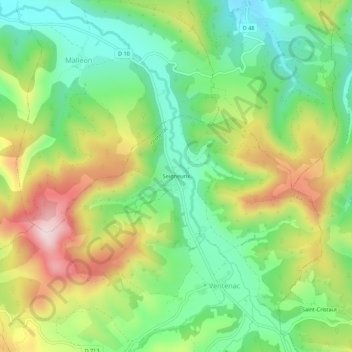 Seigneurix topographic map, elevation, terrain