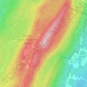 High Point topographic map, elevation, terrain