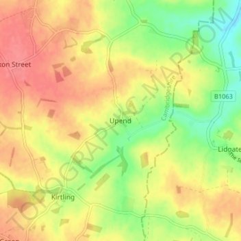 Upend topographic map, elevation, terrain