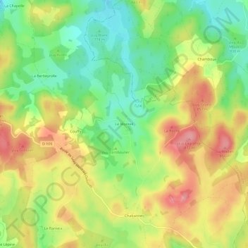 Le Monteil topographic map, elevation, terrain