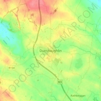 Dunshaughlin topographic map, elevation, terrain