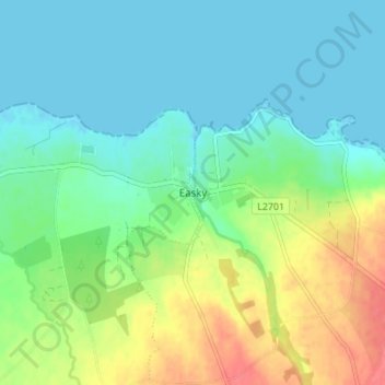 Easky topographic map, elevation, terrain