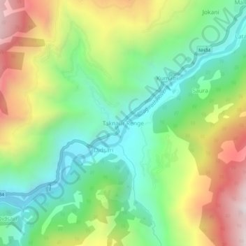 Taknaur Renge topographic map, elevation, terrain