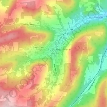 Alfred topographic map, elevation, terrain