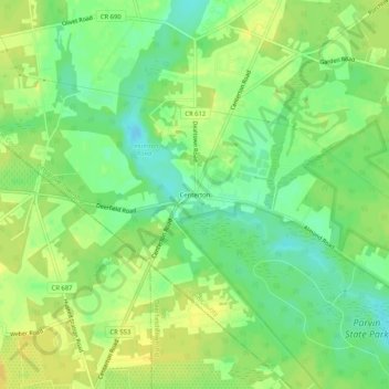 Centerton topographic map, elevation, terrain