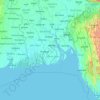 Barisal Division topographic map, elevation, terrain