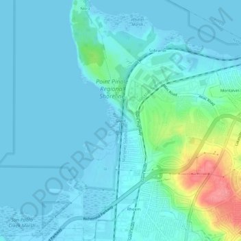 Giant topographic map, elevation, terrain