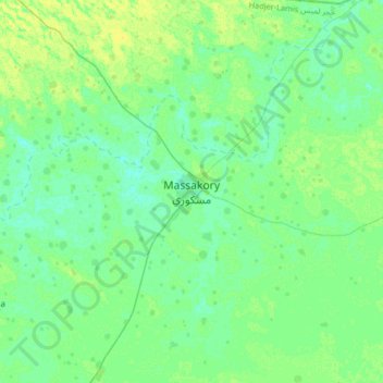 Massakory topographic map, elevation, terrain
