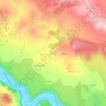 Prenj topographic map, elevation, terrain