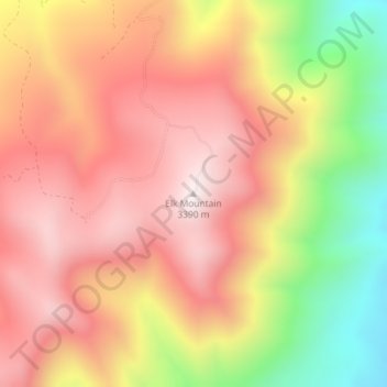 Elk Mountain topographic map, elevation, terrain