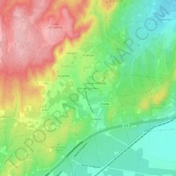 Clos des Cerisiers topographic map, elevation, terrain