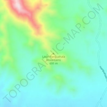 Little Harquahala Mountains topographic map, elevation, terrain