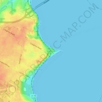 Gull Point topographic map, elevation, terrain