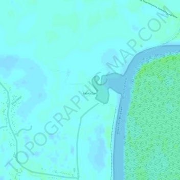 Pabna Dam topographic map, elevation, terrain