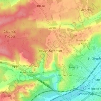 Rough Common topographic map, elevation, terrain