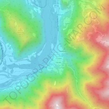 Marziai topographic map, elevation, terrain