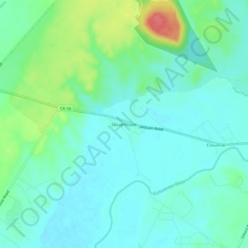 Sloughhouse topographic map, elevation, terrain