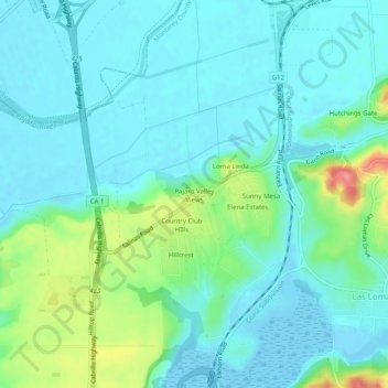 Pajaro Valley Views topographic map, elevation, terrain