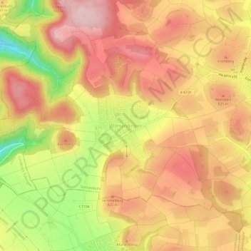 Willmandingen topographic map, elevation, terrain
