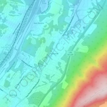 Greenwood topographic map, elevation, terrain