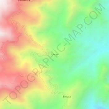 Tamao topographic map, elevation, terrain