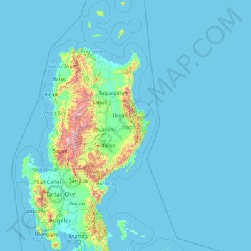 Isabela topographic map, elevation, terrain