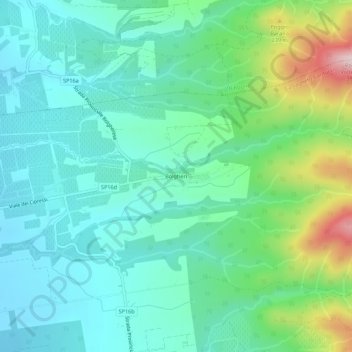 Bolgheri topographic map, elevation, terrain