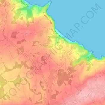 Kerlevenez topographic map, elevation, terrain