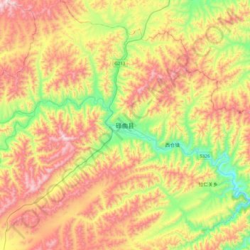 碌曲县 topographic map, elevation, terrain