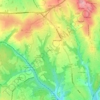 La Beffe topographic map, elevation, terrain