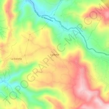 La Bella topographic map, elevation, terrain