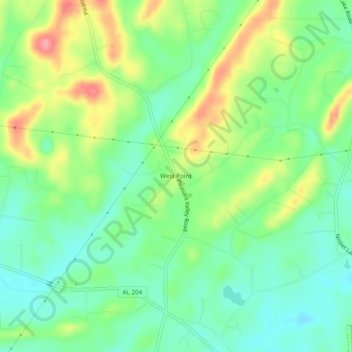 West Point topographic map, elevation, terrain