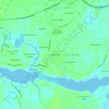 Creekwood topographic map, elevation, terrain