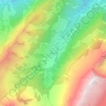 Innerfeld topographic map, elevation, terrain