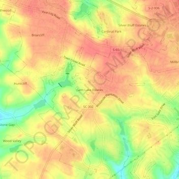 Gem Lake Estates topographic map, elevation, terrain