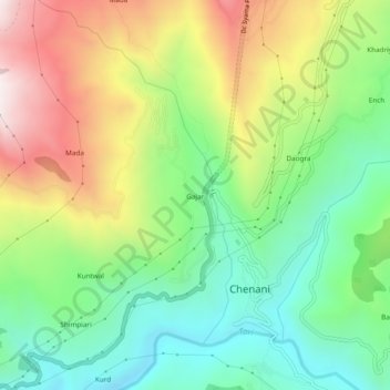 Gajar topographic map, elevation, terrain
