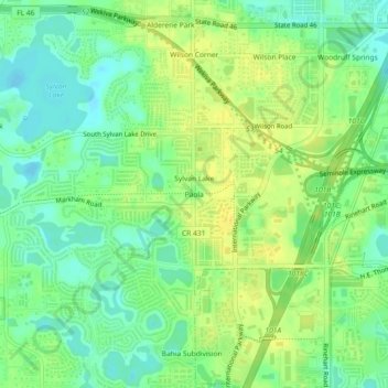 Paola topographic map, elevation, terrain