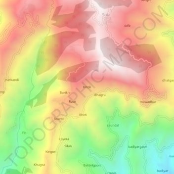 Hitoli topographic map, elevation, terrain