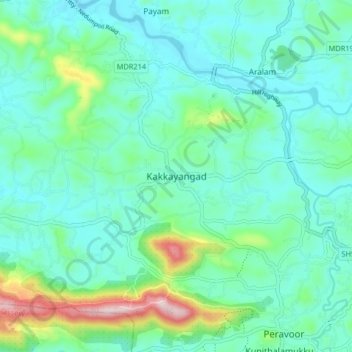 Kakkayangad topographic map, elevation, terrain