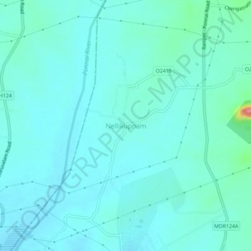 Nellikuppam topographic map, elevation, terrain