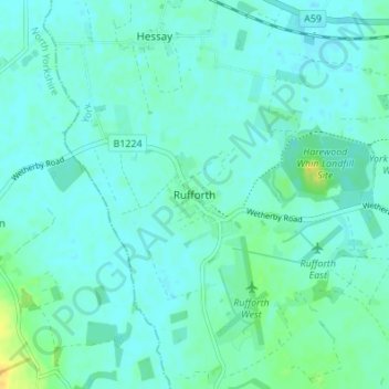 Rufforth topographic map, elevation, terrain