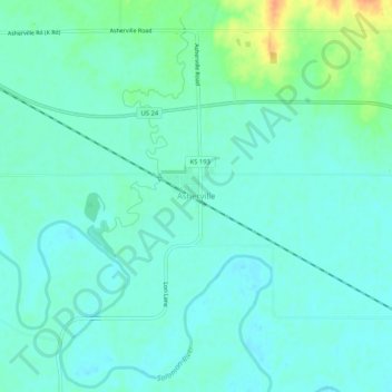 Asherville topographic map, elevation, terrain